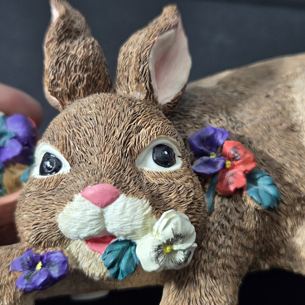 Music Box Shelf Sitter Bunny, “Oh What A Beautiful Morning”, Resin~Easter Rabbit - Picture 10 of 11